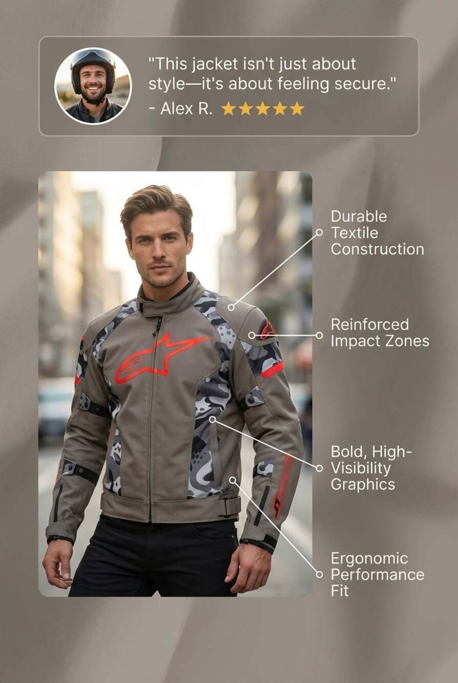 Alpinestars T-SP X Superair Camo Jacket Gray/Camo/Red Fluo 2xL